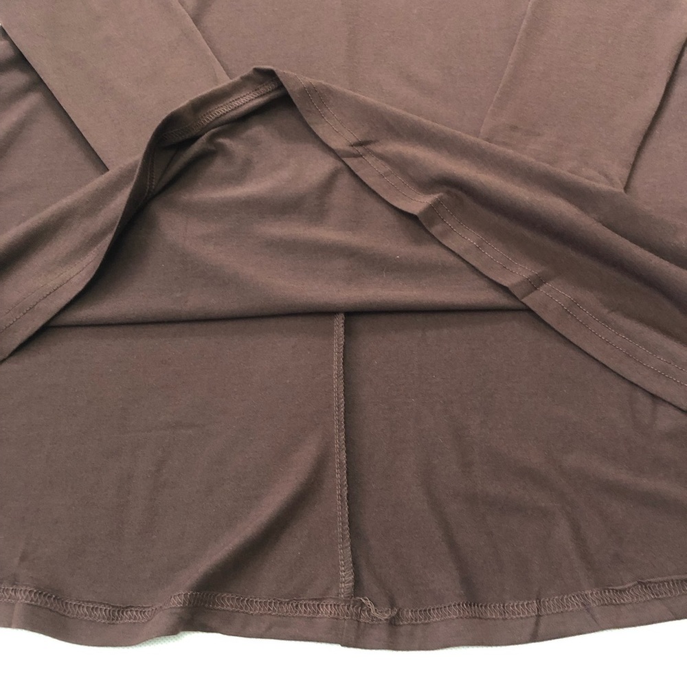 Brown Long Sleeve  A-Line Tunic Dress - Picture 6 of 8
